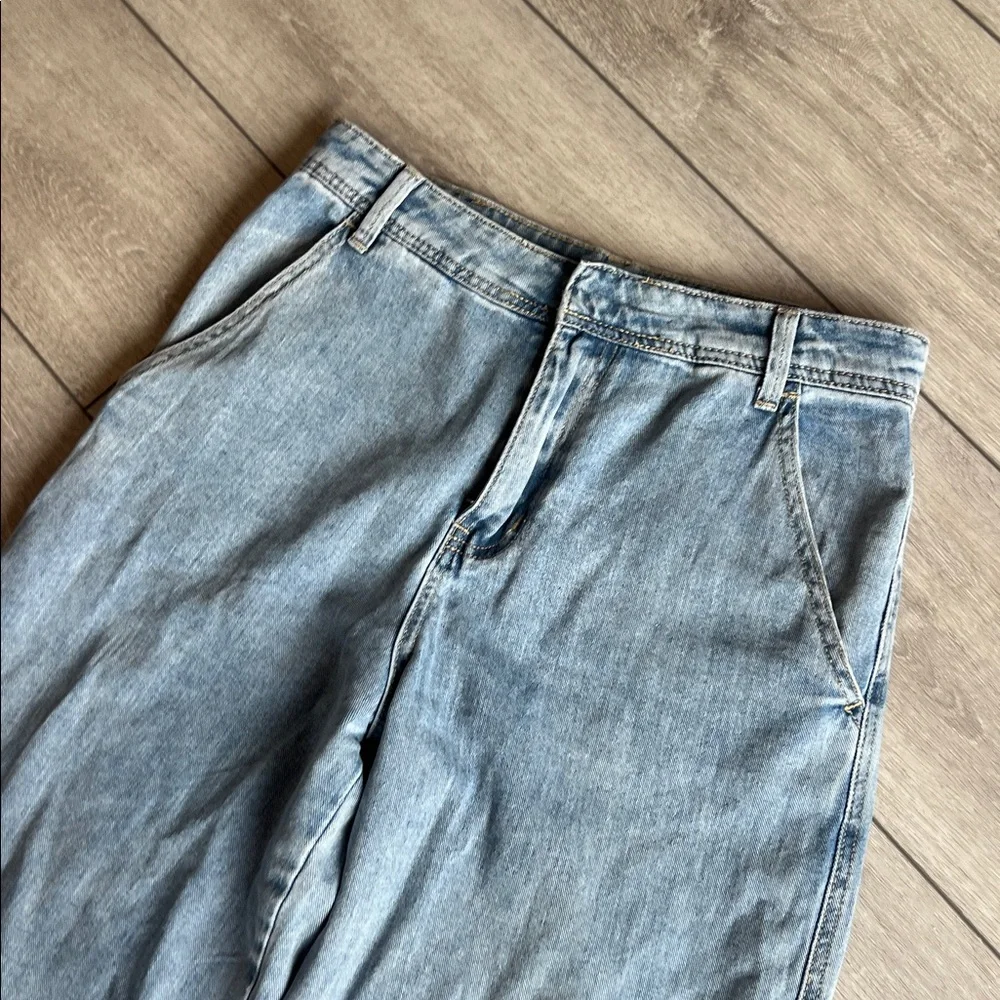 Wayf Denim Blue Wide-Leg trouser style Jeans size small Very - Picture 5 of 8